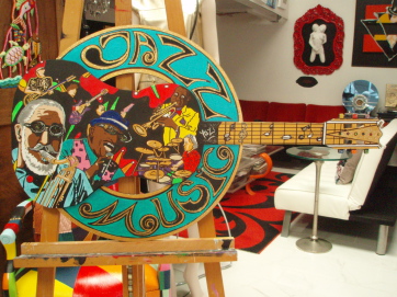 Sculpture en bois "Jazz Music" 96cm x 56cm