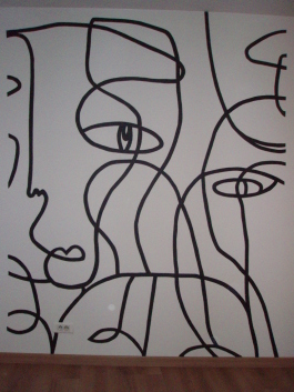 Fresque murale peinte à la main 2m x 2m